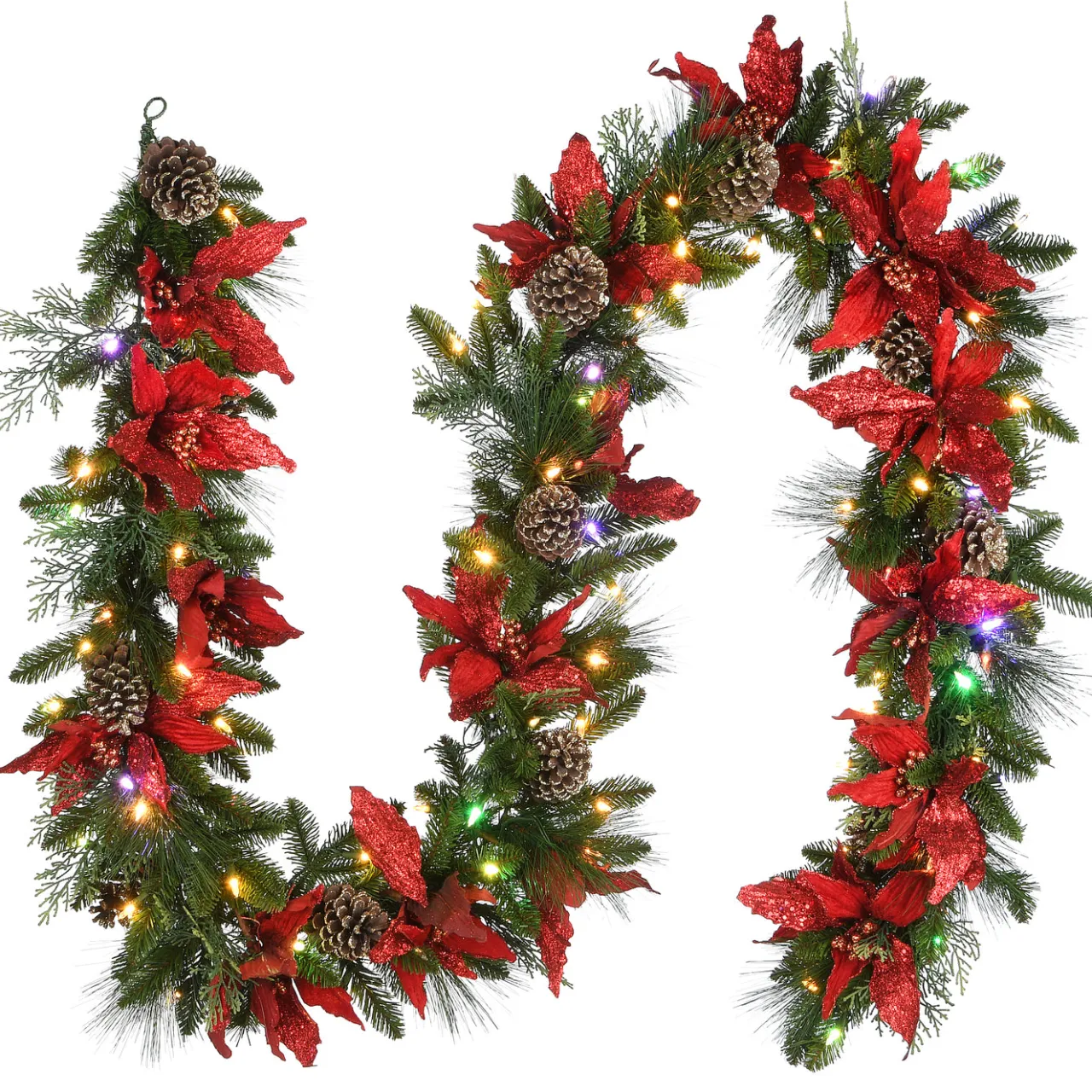Outlet National Tree Company 9 ft. Pre-Lit Decorative Collection Garland with Clear Lights