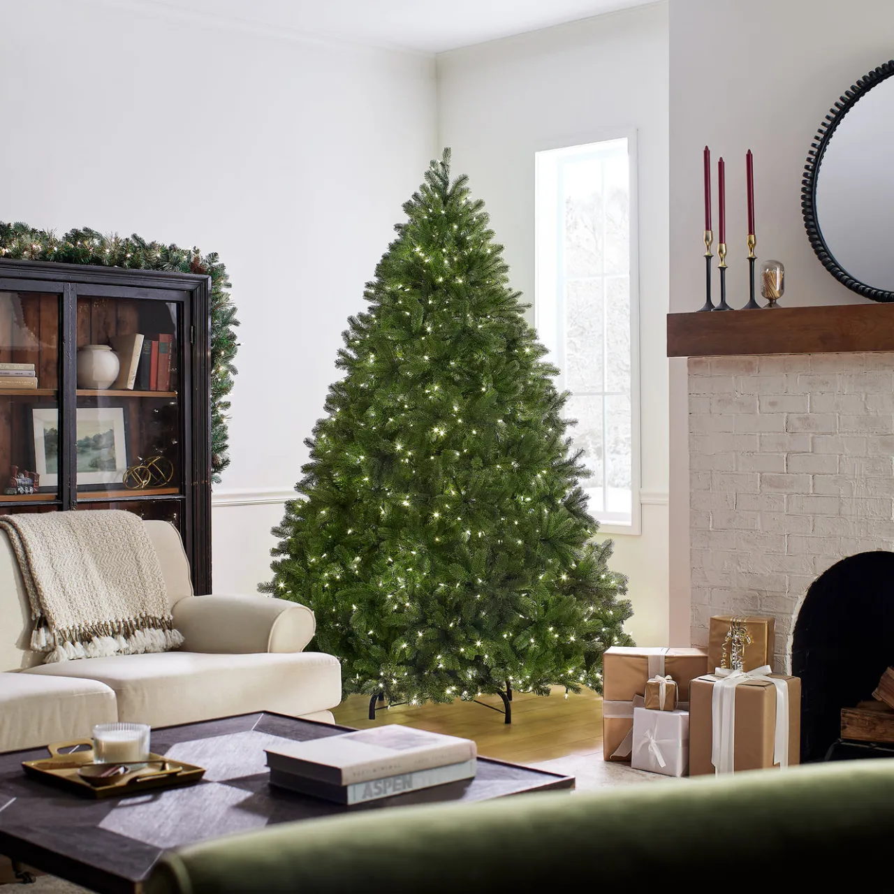 Best National Tree Company 7.5 ft. Pre-Lit Deluxe Downswept Douglas Fir Tree with PowerConnect Dual Color LED Lights