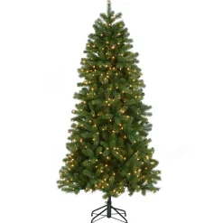 Best National Tree Company 6.5 ft. Pre-Lit Downswept Douglas Fir Slim Tree with Clear Lights