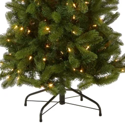 New National Tree Company 6.5 ft. Pre-Lit Downswept Douglas Fir Pencil Slim Tree with Dual Color LED Lights