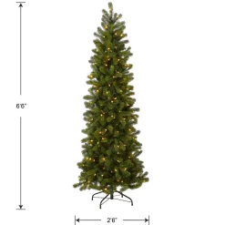 New National Tree Company 6.5 ft. Pre-Lit Downswept Douglas Fir Pencil Slim Tree with Dual Color LED Lights