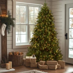 Best National Tree Company 7.5 ft. Pre-Lit Downswept Douglas Fir Tree with 750 Clear Lights & 1867 Branch Tips