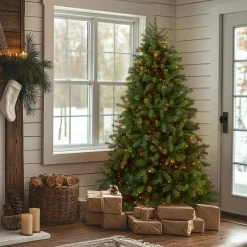 Clearance National Tree Company 6.5 ft. Pre-Lit Downswept Douglas Fir Tree with Multicolor Lights