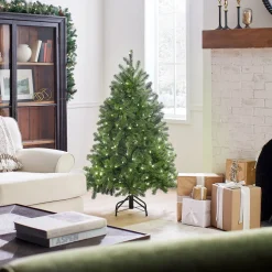 Hot National Tree Company 4.5 ft. Pre-Lit Downswept Douglas Fir Tree with Dual Color LED Lights