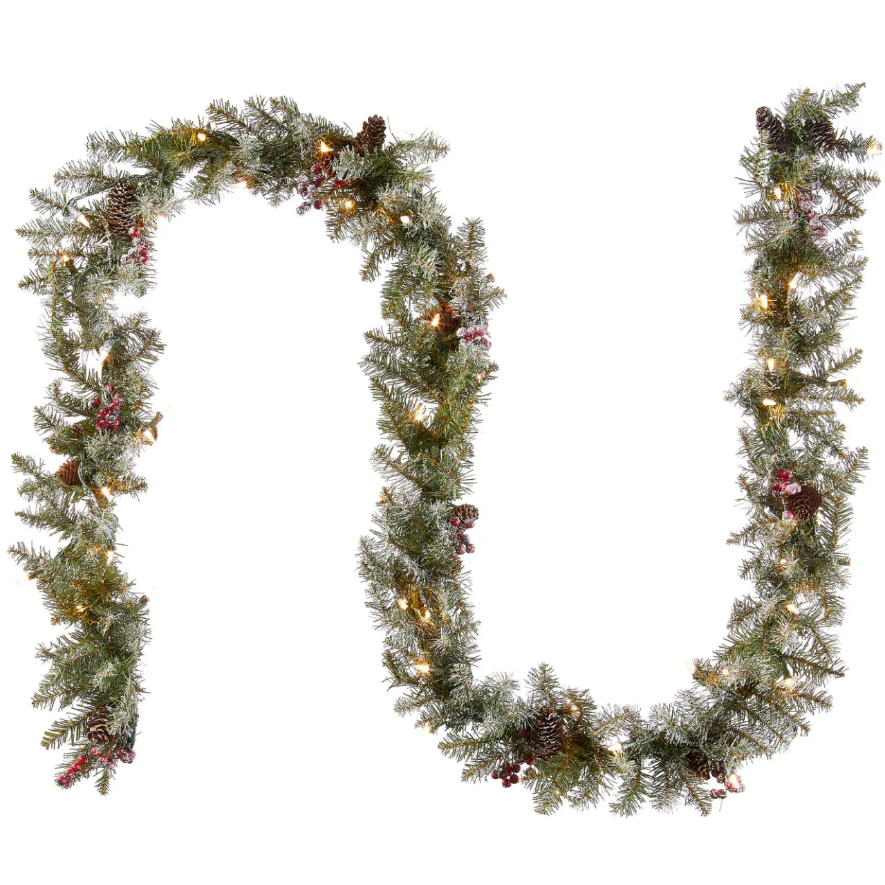 National Tree Company 9 ft. Pre-Lit Dunhill Fir Garland with Clear Lights