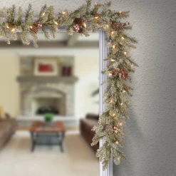 National Tree Company 9 ft. Pre-Lit Dunhill Fir Garland with Clear Lights