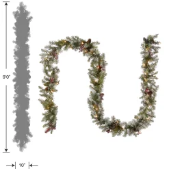 National Tree Company 9 ft. Pre-Lit Dunhill Fir Garland with Clear Lights