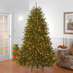 Best National Tree Company 7.5 ft. Pre-Lit Dunhill Fir Hinged Tree with Clear Lights