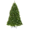 Hot National Tree Company 7.5 ft. Pre-Lit Dunhill Fir Shimmer Tree Silver Tinsel with Dual Color LED Lights
