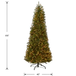Clearance National Tree Company 6.5 ft. Pre-Lit Dunhill Fir Slim Tree with Clear Lights