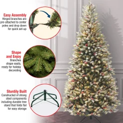 Hot National Tree Company 7.5 ft. Pre-Lit Dunhill Fir Slim Tree with Clear Lights