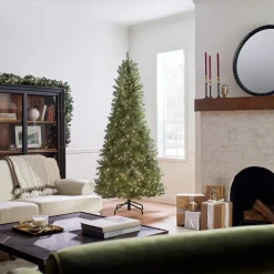 Best National Tree Company 7.5 ft. Pre-Lit Dunhill Fir Slim Tree with Clear Lights