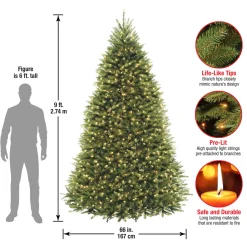 National Tree Company 9 ft. Pre-Lit Dunhill Fir Tree with PowerConnect Clear Lights