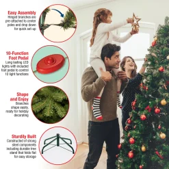 Discount National Tree Company 7.5 ft. Pre-Lit Dunhill Fir Tree with Dual Color LED Lights