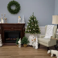 Sale National Tree Company 4 ft. Pre-Lit Dunhill Fir Tree with Clear Lights