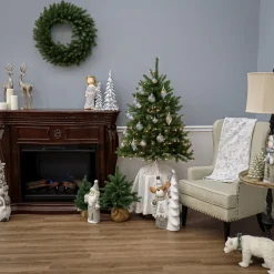 Sale National Tree Company 4 ft. Pre-Lit Dunhill Fir Tree with Clear Lights