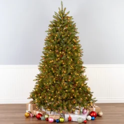 Online National Tree Company 7.5 ft. Pre-Lit Dunhill Fir Tree with Multicolor, Clear Spectrum Lights