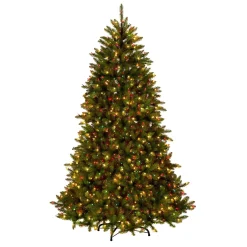 Online National Tree Company 7.5 ft. Pre-Lit Dunhill Fir Tree with Multicolor, Clear Spectrum Lights