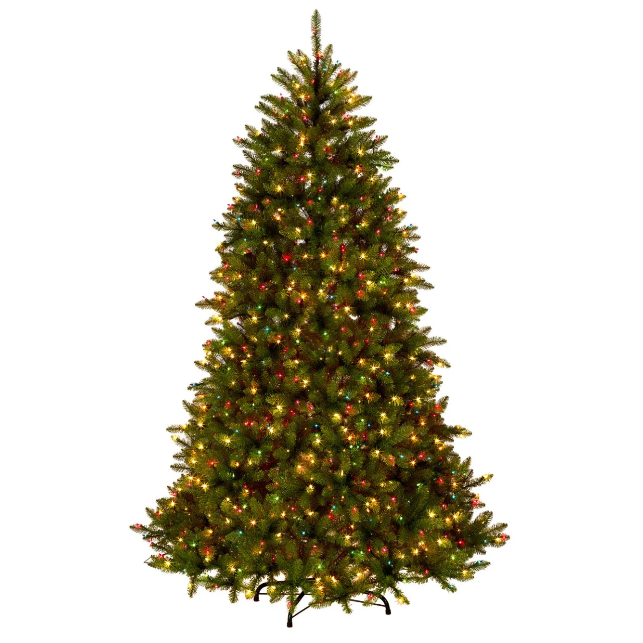 Online National Tree Company 7.5 ft. Pre-Lit Dunhill Fir Tree with Multicolor, Clear Spectrum Lights