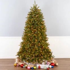 Online National Tree Company 7.5 ft. Pre-Lit Dunhill Fir Tree with Multicolor, Clear Spectrum Lights
