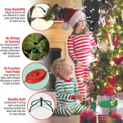 Clearance National Tree Company 9 ft. Pre-Lit Dunhill Fir Tree with PowerConnect Dual Color LED Lights