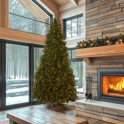 Clearance National Tree Company 10 ft. Pre-Lit Dunhill Fir Tree with Dual Color LED Lights