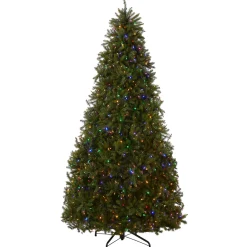 Clearance National Tree Company 10 ft. Pre-Lit Dunhill Fir Tree with Dual Color LED Lights