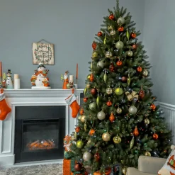 Clearance National Tree Company 6.5 ft. Pre-Lit Dunhill Fir Tree with Multicolor Lights