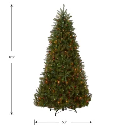 Clearance National Tree Company 6.5 ft. Pre-Lit Dunhill Fir Tree with Multicolor Lights