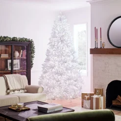 Discount National Tree Company 9 ft. Pre-Lit Dunhill Fir White Tree with Clear Lights