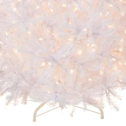 Online National Tree Company 7.5 ft. Pre-Lit Dunhill Fir White Tree with Clear Lights