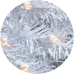 Online National Tree Company 7.5 ft. Pre-Lit Dunhill Fir White Tree with Clear Lights