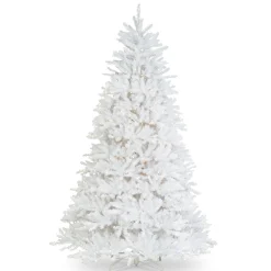 Online National Tree Company 6.5 ft. Pre-Lit Dunhill Fir White Tree with Clear Lights