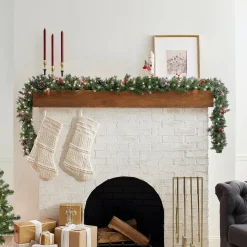 Online National Tree Company 9 ft. Pre-Lit Frosted Berry Garland with Clear Lights
