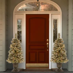 National Tree Company 4 ft. Pre-Lit Glittery Bristle Tree with Clear Lights