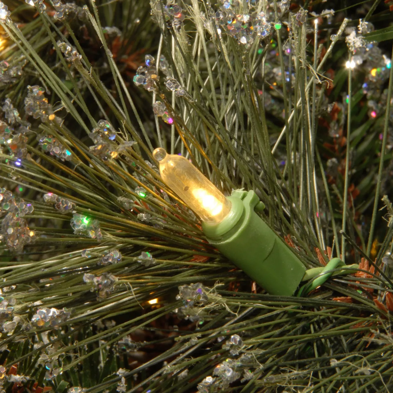 National Tree Company 4 ft. Pre-Lit Glittery Bristle Tree with Clear Lights