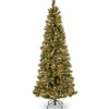 Discount National Tree Company 6.5 ft. Pre-Lit Glittery Bristle Slim Tree with Clear Lights