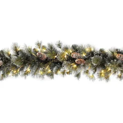 Clearance National Tree Company 9 ft. Pre-Lit Glittery Pine Garland with Clear Lights