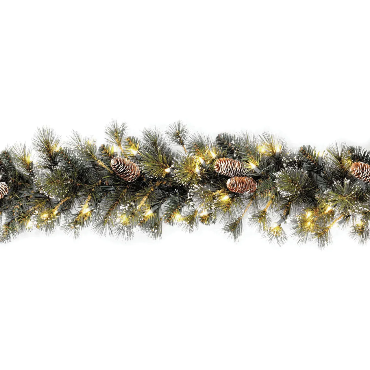 Clearance National Tree Company 9 ft. Pre-Lit Glittery Pine Garland with Clear Lights
