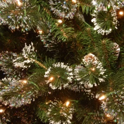 Clearance National Tree Company 9 ft. Pre-Lit Glittery Pine Garland with Clear Lights