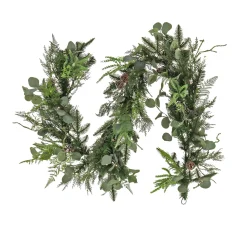 Discount National Tree Company 6 ft. Pre-Lit HGTV Home Collection Winter Garden Garland with LED Lights