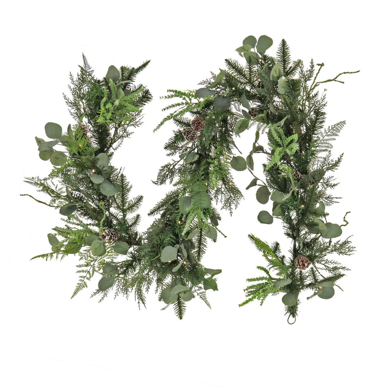 Discount National Tree Company 6 ft. Pre-Lit HGTV Home Collection Winter Garden Garland with LED Lights