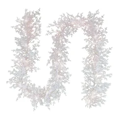 Discount National Tree Company 9 ft. Pre-Lit HGTV Home Collection Christmas by the Sea Coral Garland