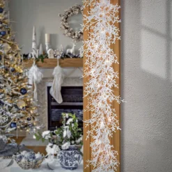Discount National Tree Company 9 ft. Pre-Lit HGTV Home Collection Christmas by the Sea Coral Garland
