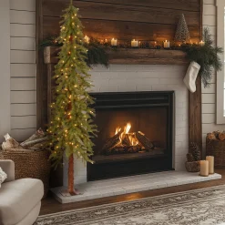 Best National Tree Company 6 ft. Pre-Lit Hickory Cedar Tree with Clear Lights