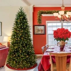 New National Tree Company 6.5 ft. Pre-Lit Jersey Fraser Fir Slim Tree with Clear Lights