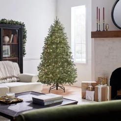 Hot National Tree Company 6.5 ft. Pre-Lit Jersey Fraser Fir Medium Tree with Clear Lights