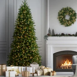 Discount National Tree Company 9 ft. Pre-Lit Jersey Fraser Fir Slim Tree with Clear Lights