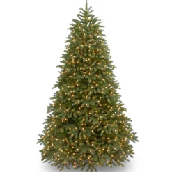 Clearance National Tree Company 6.5 ft. Pre-Lit Jersey Fraser Fir Medium Tree with Dual Color LED Lights
