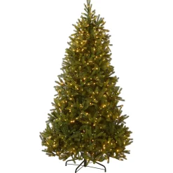 Clearance National Tree Company 6.5 ft. Pre-Lit Jersey Fraser Fir Medium Tree with Dual Color LED Lights